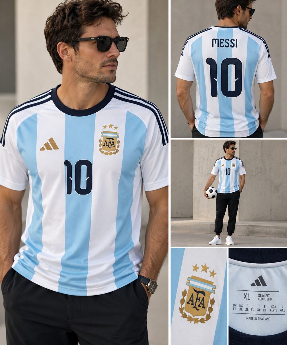 Adidas Argentina Lionel Messi #10 Soccer Jersey – Men’s XL Slim Fit – NWT